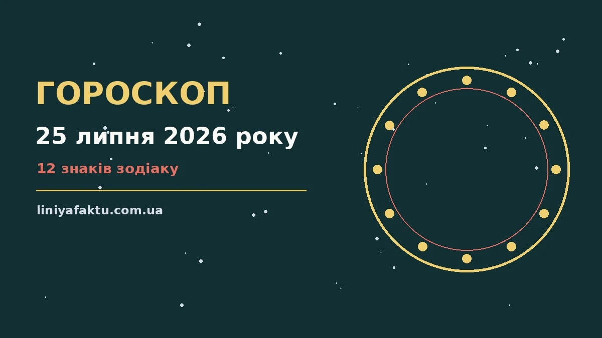 Щоденний гороскоп на 25 липня 2026 року з порадами для дванадцяти знаків зодіаку