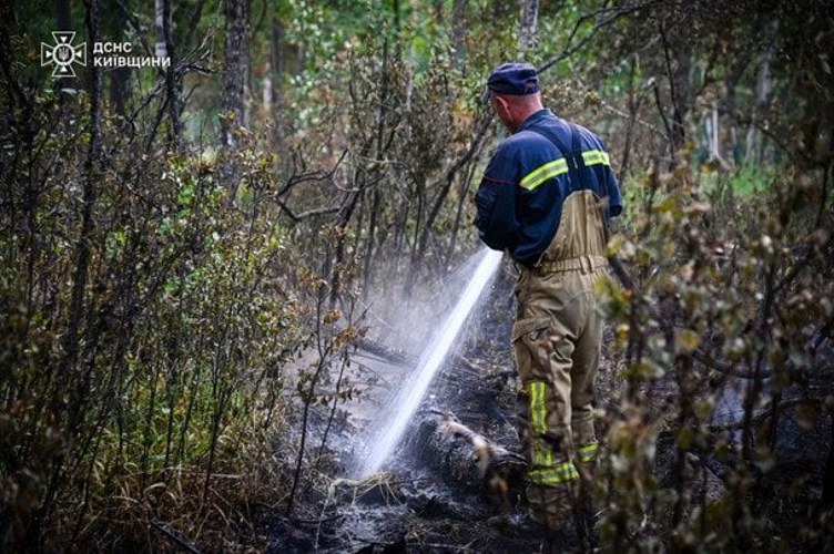 Рятувальники ліквідовують пожежу у Чорнобильських лісах, фото ДСНС