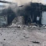Зруйнована українська АЗС після ворожого удару (фото Укрнафта)