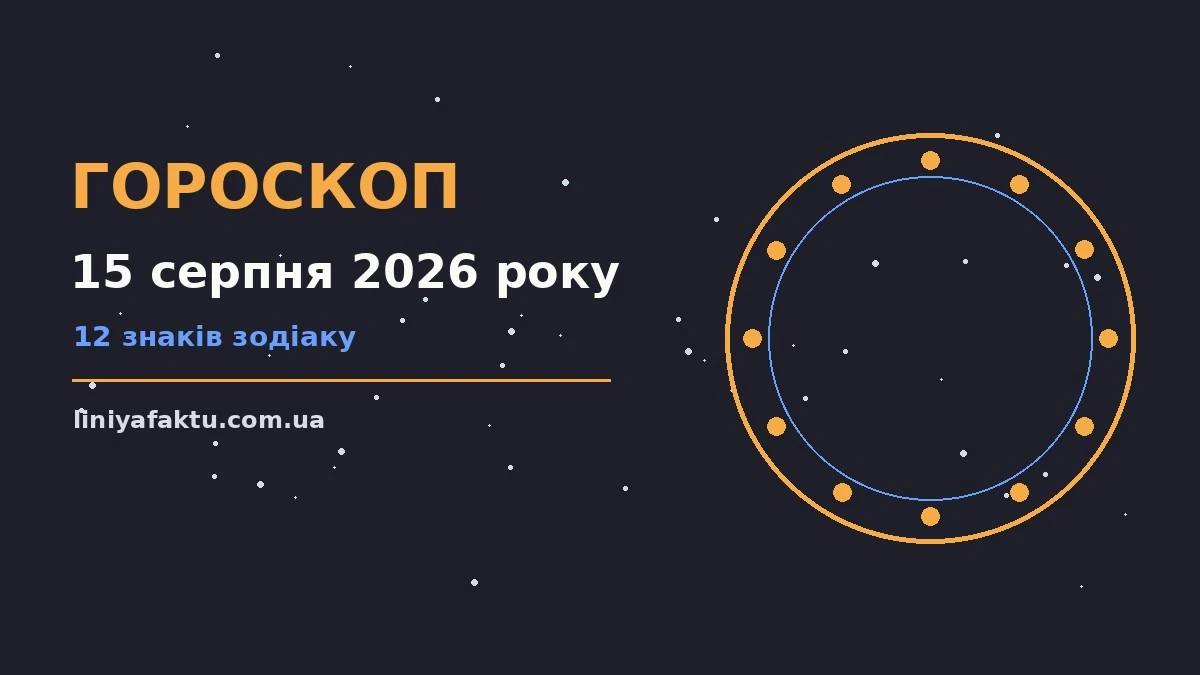 Гороскоп на 15 серпня 2026 року: де діяти без зволікань для спокійних і точних рішень