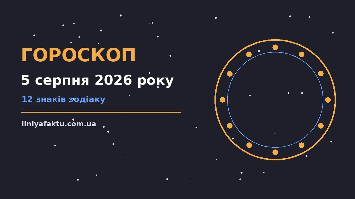 Гороскоп на 5 серпня 2026 року: де діяти без зволікань для спокійних і точних рішень