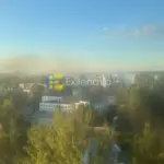 Пожежа на Луганській ТЕС у Щасті після удару безпілотників (фото з Telegram-каналу Astra)